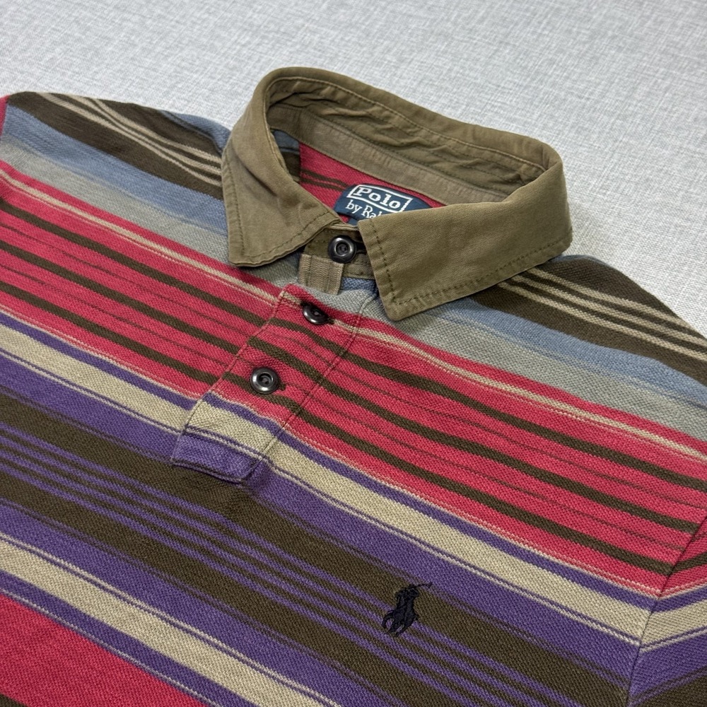 Polo Ralph Lauren Southwestern Striped Polo Shirt Mens Medium Multicolor Cotton